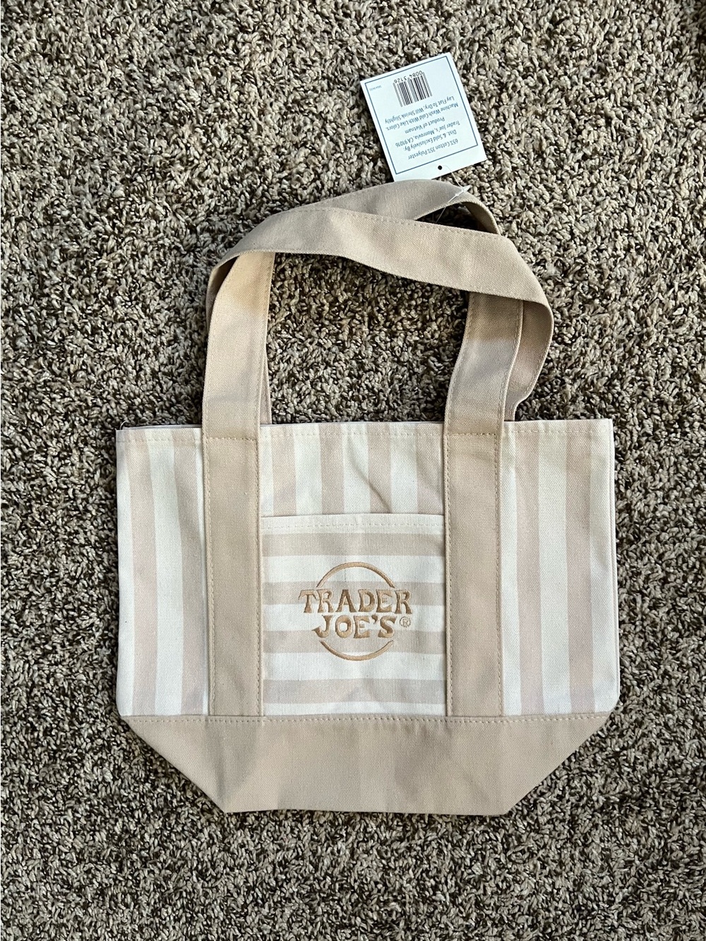 Trader Joe’s full set of striped mini canvas tote bags - Picture 2 of 5